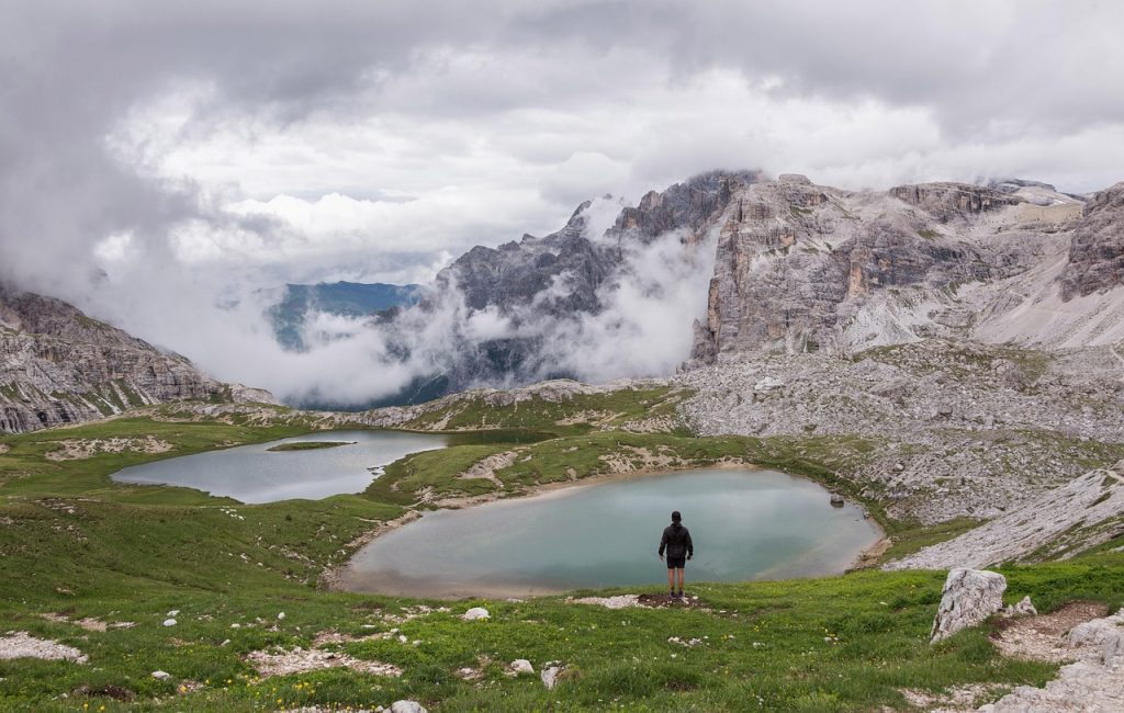 dolomites, hiker, landscape, rock, hiking, alps, nature, mountain, travel, valley, view, person, high, clouds, path, peak, trail, traveler, backpacker, hiker, hiking, hiking, hiking, hiking, hiking, valley, trail