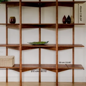 Mid-Century modern shelf, Wooden Bookshelf, Bookcase, ZigZag Bookshelf, Wall shelf, Wood shelf, Raumtrenner regal, Regale, mcm shelf