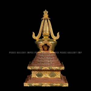 Handcrafted Tibetan Buddhist Stupa - Sacred Chorten for Home Altar - Enlightenment Monument for Peace & Harmony - Meditation Room Decor
